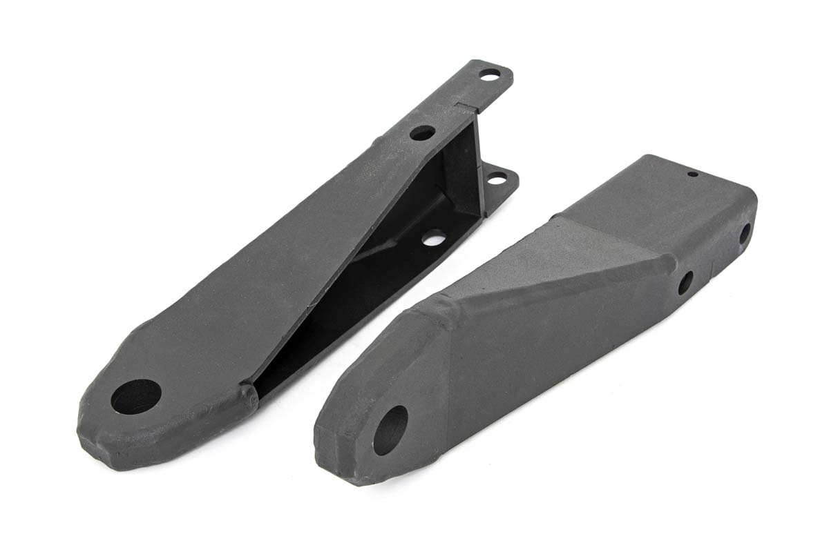 GMC Sierra 2500 HD Tow Hook Brackets - Front - Rough Country - Tow Hook to Shackle Conversion Kit - Black - '20-'25